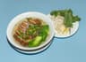 Entesuppe mit Gemüse und Reisbandnudeln